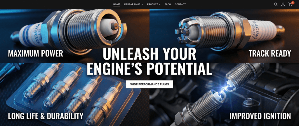 A multi-image of performance spark plugs.