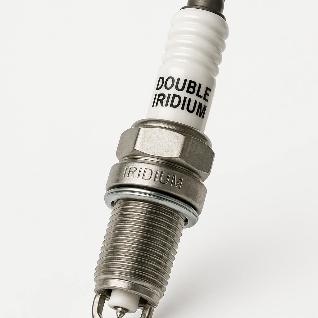 Double iridium spark plug